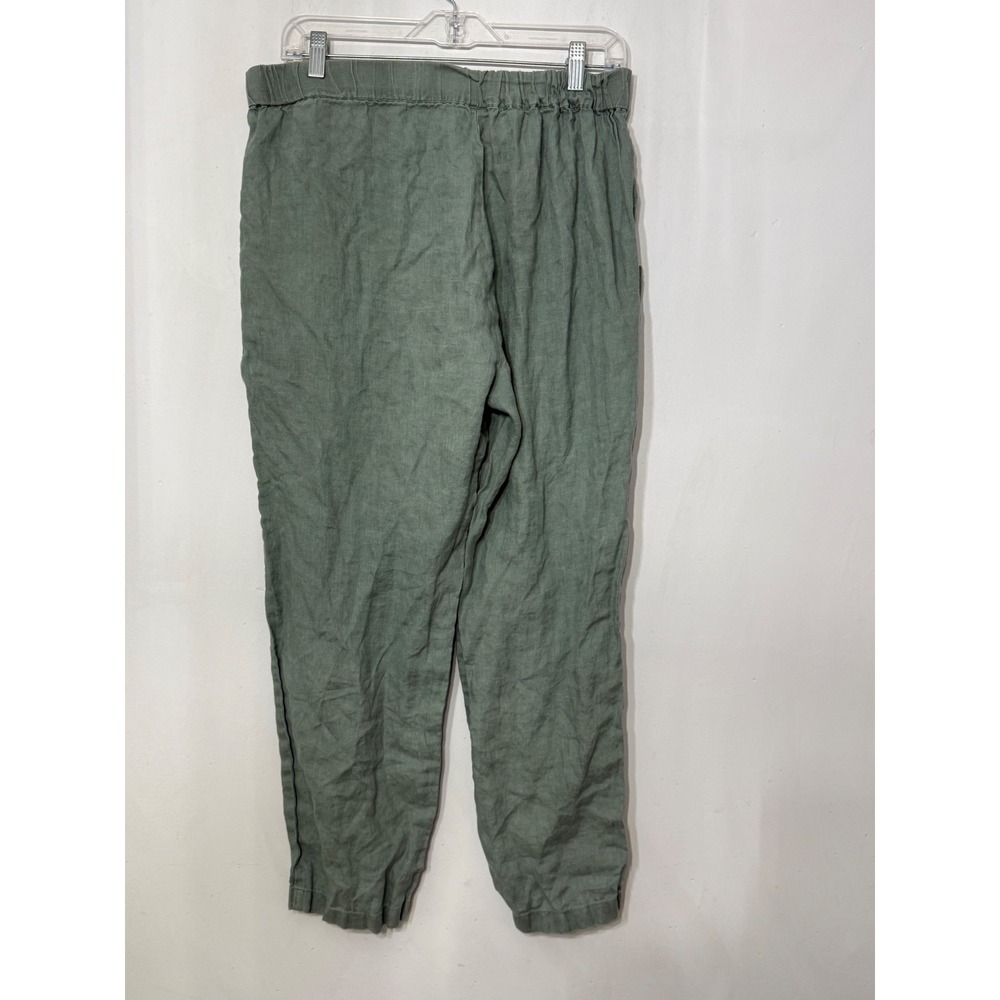Quince European Linen Tapered Ankle Pants Light Cargo Green Large - Picture 2 of 9